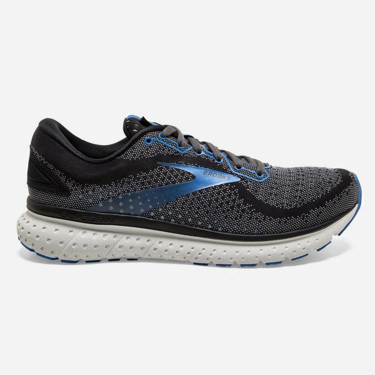 Brooks Men's Glycerin 18 Road Running Shoes Singapore - Black/Ebony/grey Charcoal/Blue (75802-THDB)